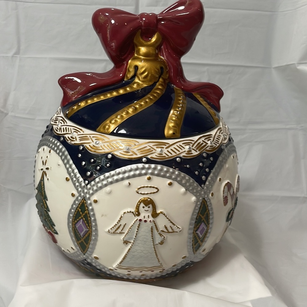 VTG JCPenny Home Collection Christmas ornament cookie jar - Picture 2 of 11